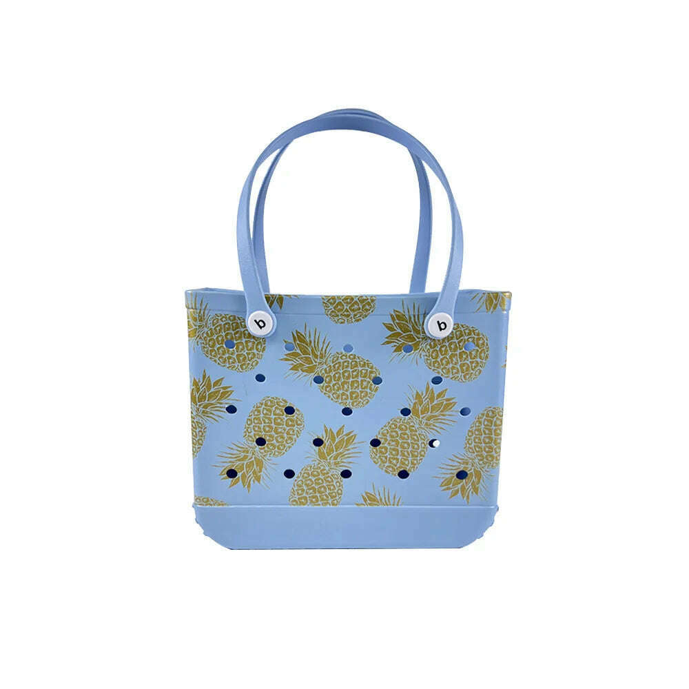 Beach Tote Silicone Basket with Sand Waterproof Travel Bag Sandproof Handbag Multi-Purpose Storage Bag for Boat Pool Sports Gym - KIMLUD