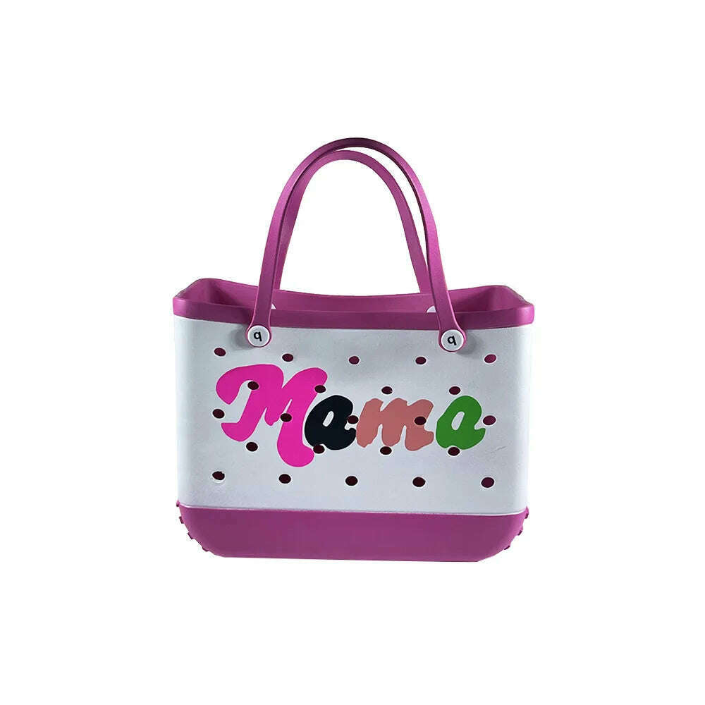Beach Tote Silicone Basket with Sand Waterproof Travel Bag Sandproof Handbag Multi-Purpose Storage Bag for Boat Pool Sports Gym - KIMLUD