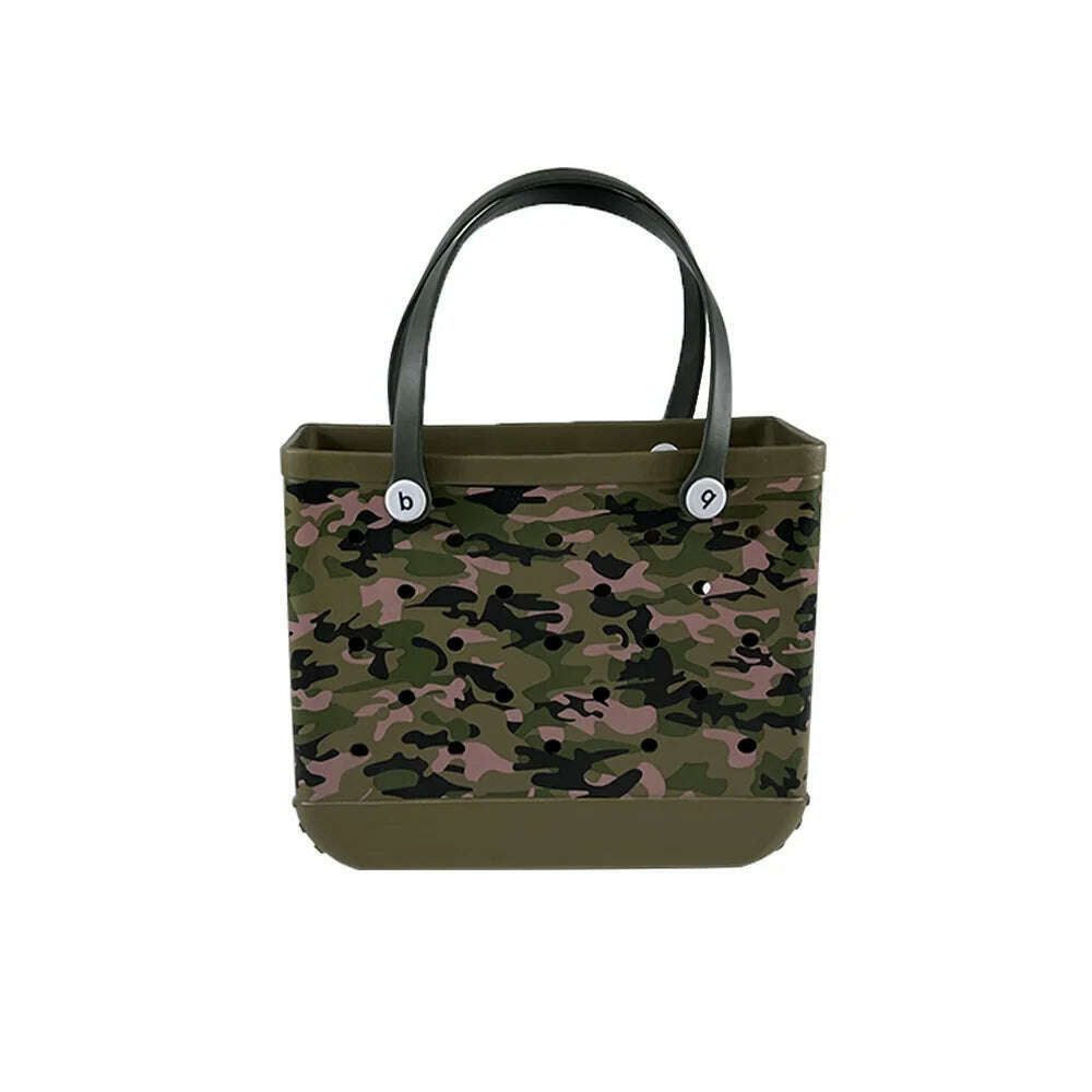 Beach Tote Silicone Basket with Sand Waterproof Travel Bag Sandproof Handbag Multi-Purpose Storage Bag for Boat Pool Sports Gym - KIMLUD