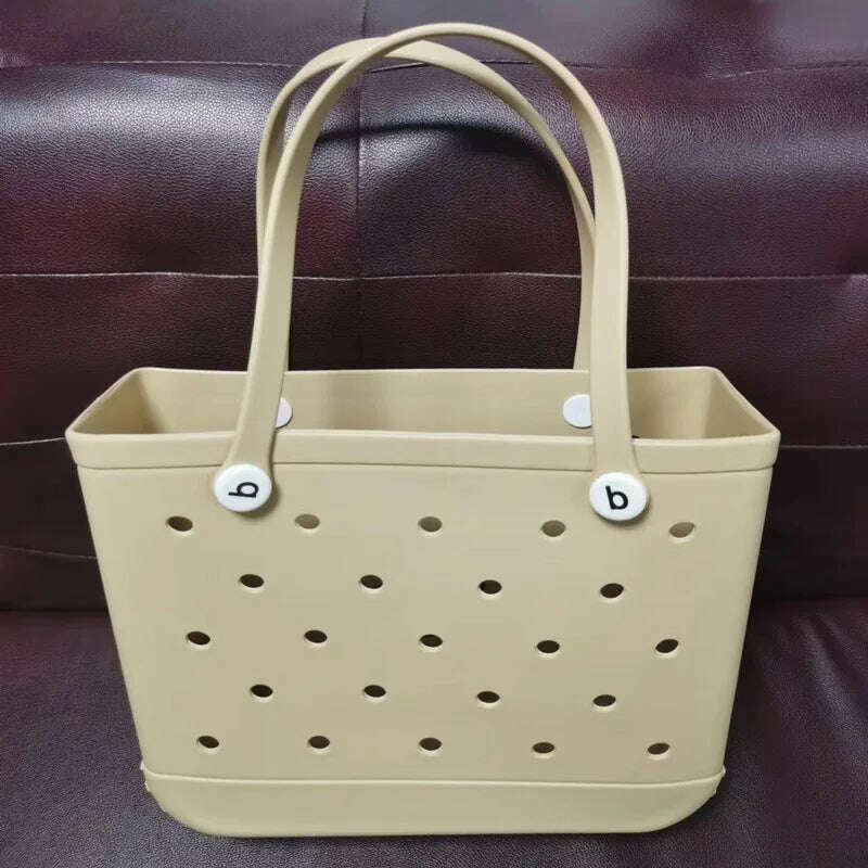 Beach Tote Silicone Basket with Sand Waterproof Travel Bag Sandproof Handbag Multi-Purpose Storage Bag for Boat Pool Sports Gym - KIMLUD