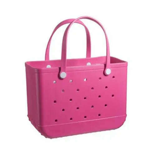 Beach Tote Silicone Basket with Sand Waterproof Travel Bag Sandproof Handbag Multi-Purpose Storage Bag for Boat Pool Sports Gym - KIMLUD