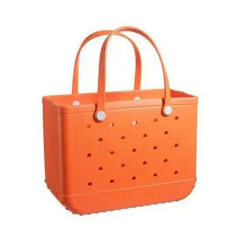 Beach Tote Silicone Basket with Sand Waterproof Travel Bag Sandproof Handbag Multi-Purpose Storage Bag for Boat Pool Sports Gym - KIMLUD
