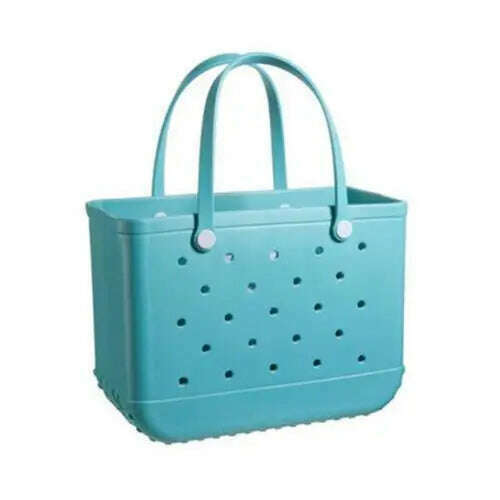 Beach Tote Silicone Basket with Sand Waterproof Travel Bag Sandproof Handbag Multi-Purpose Storage Bag for Boat Pool Sports Gym - KIMLUD