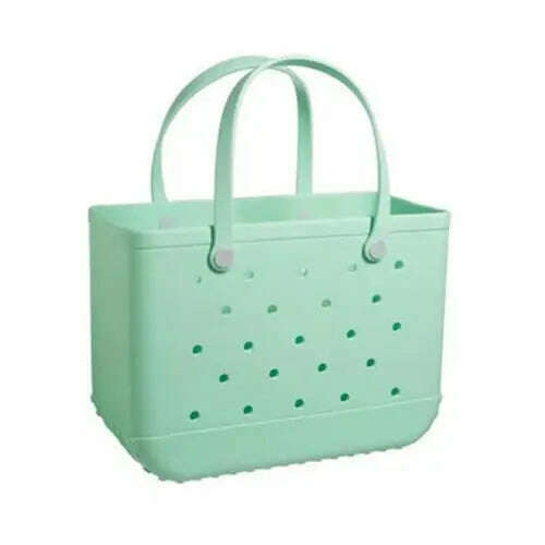 Beach Tote Silicone Basket with Sand Waterproof Travel Bag Sandproof Handbag Multi-Purpose Storage Bag for Boat Pool Sports Gym - KIMLUD