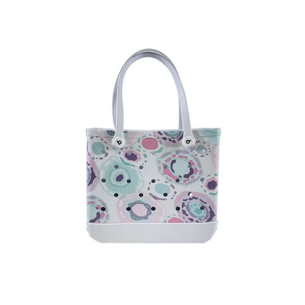 Beach Tote Silicone Basket with Sand Waterproof Travel Bag Sandproof Handbag Multi-Purpose Storage Bag for Boat Pool Sports Gym - KIMLUD