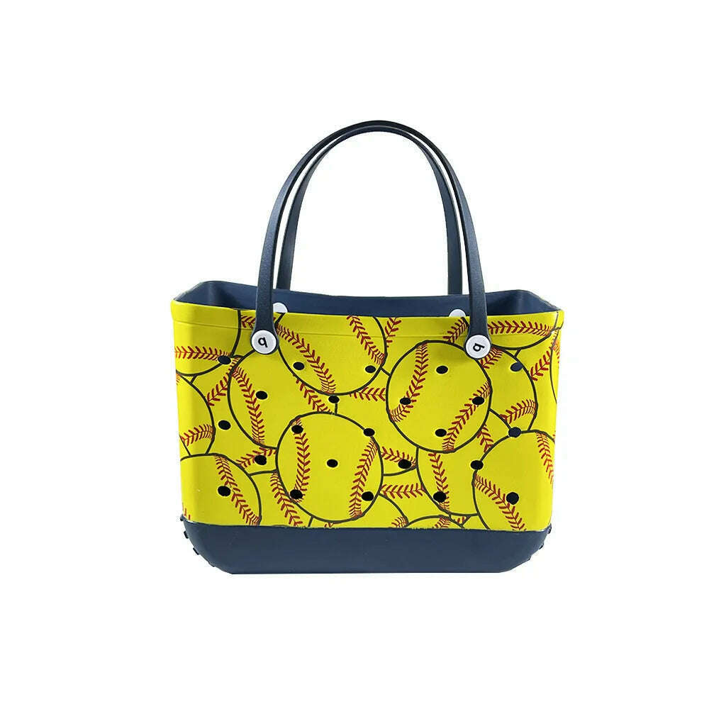 Beach Tote Silicone Basket with Sand Waterproof Travel Bag Sandproof Handbag Multi-Purpose Storage Bag for Boat Pool Sports Gym - KIMLUD