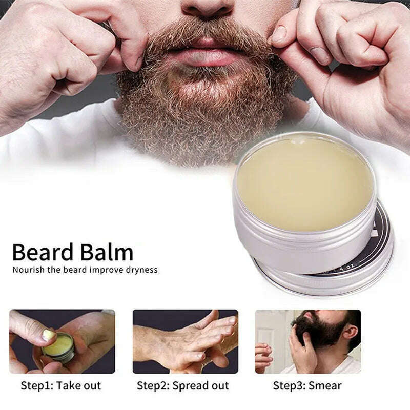 KIMLUD, Beard Growth Kit Beard Hair Enhancer Growth Thickening Activator Serum beard oil, beard balm, bamboo brush comb Beard care kit, KIMLUD Womens Clothes