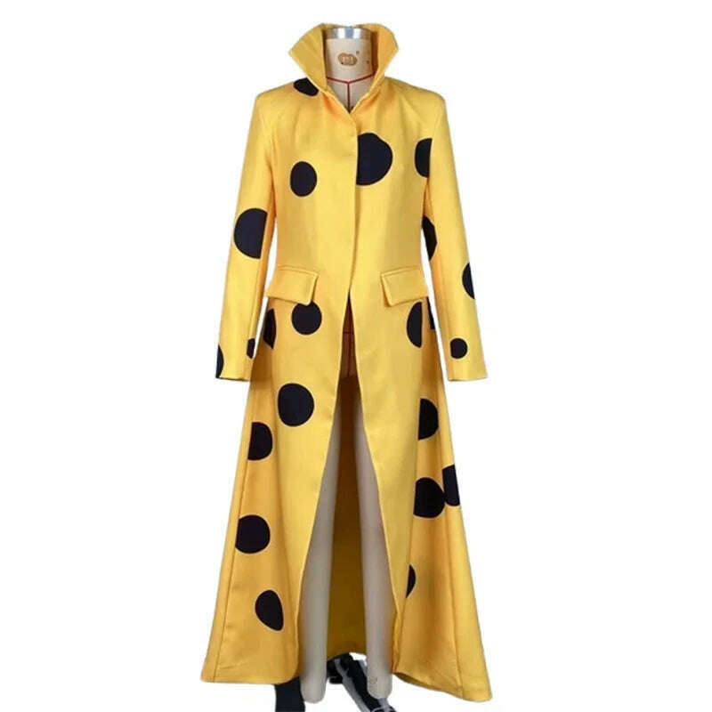 Beautyblue Polka-Dot Woolen Coat Women's Long Jacket 2025 New Split-Joint Long Sleeves Lapel Elegant Yellow Outerwears Female - KIMLUD