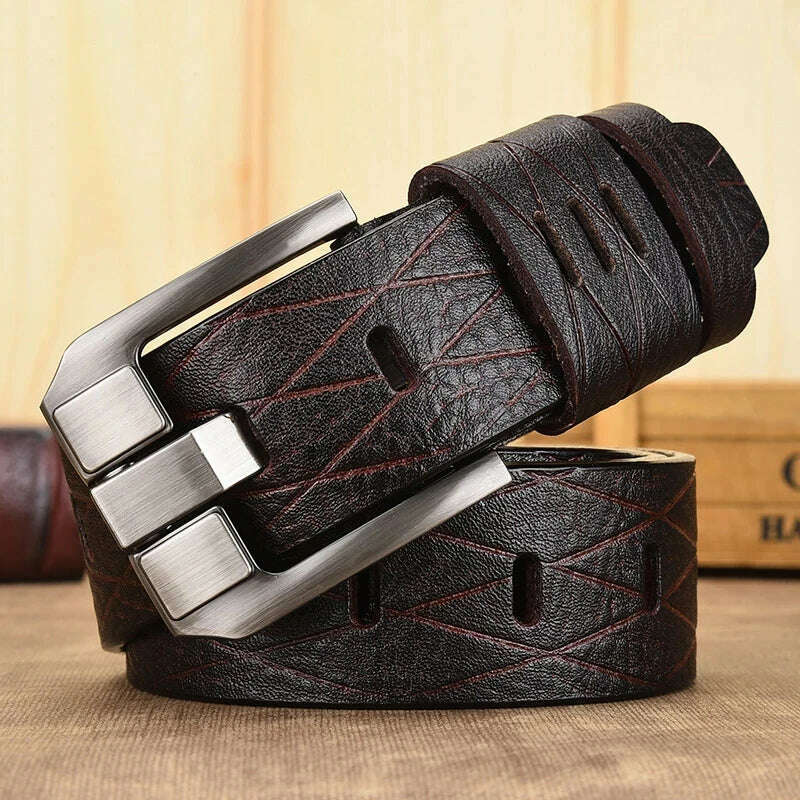 KIMLUD, belt male leather belt men genuine leather strap luxury pin buckle casual men belt ancy vintage jeans high quality, KIMLUD Women's Clothes