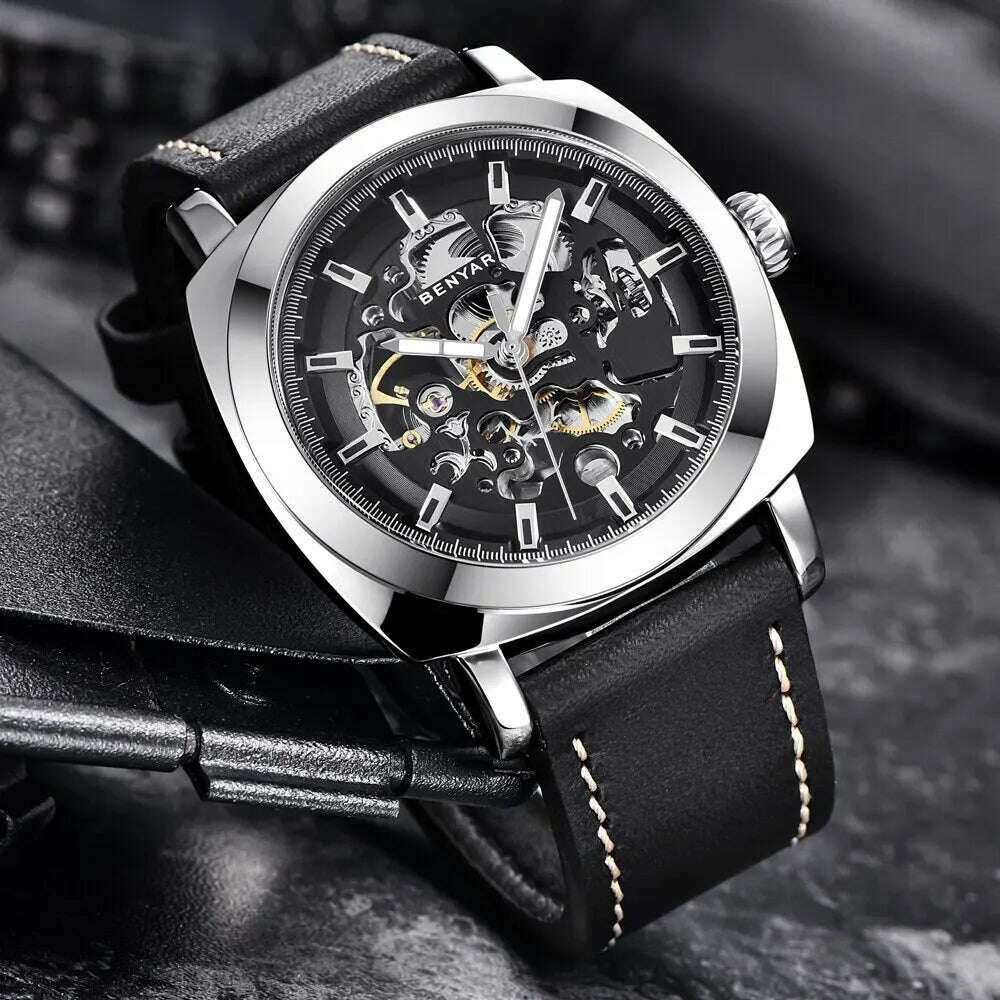 KIMLUD, BENYAR Mens Watches Top Brand Luxury Automatic Mechanical Men Business Waterproof Sport Watch Reloj Hombre, KIMLUD Womens Clothes