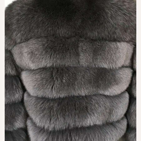 KIMLUD, BFFUR Short Real Fox Fur Coats Women 2022 Winter Fashion Natural Whole Skin Genuine Fox Fur Jackets With Fur Collar Overcoats, KIMLUD Womens Clothes