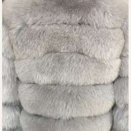 KIMLUD, BFFUR Short Real Fox Fur Coats Women 2022 Winter Fashion Natural Whole Skin Genuine Fox Fur Jackets With Fur Collar Overcoats, KIMLUD Women's Clothes