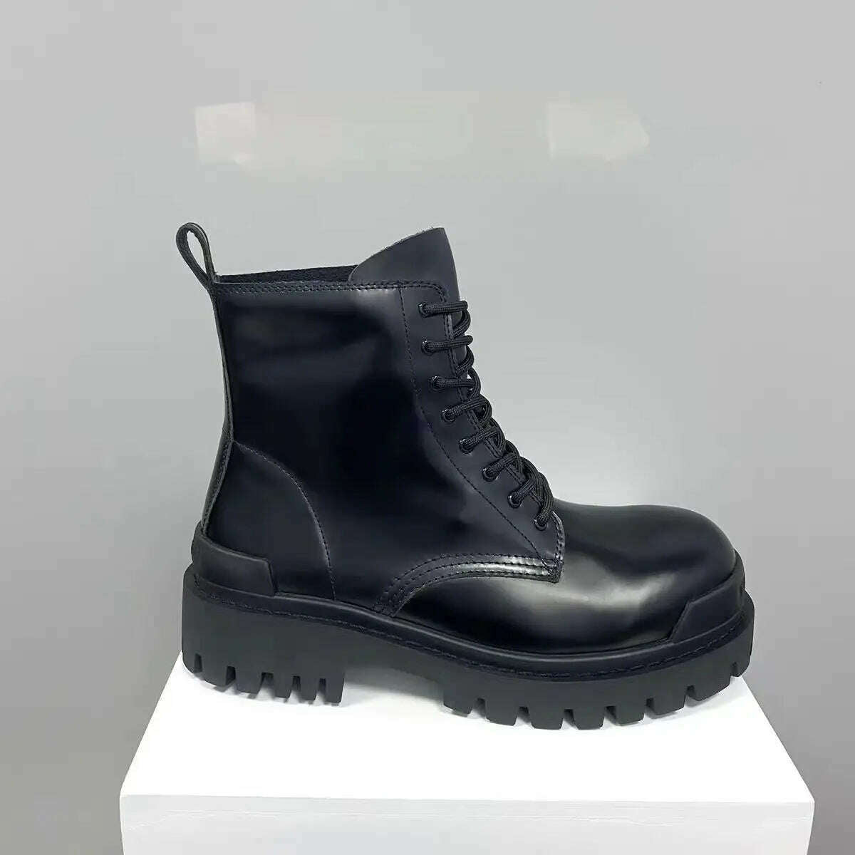 KIMLUD, Big Toe Jumbo Boots Genuine Leather Designer Ankle Tooling Botas Luxury Desert Chunky Booties Men 45, KIMLUD Womens Clothes