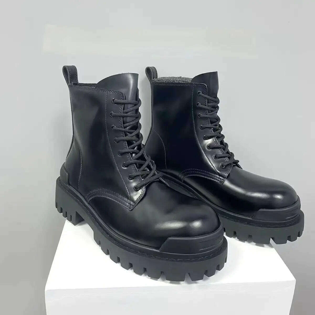 KIMLUD, Big Toe Jumbo Boots Genuine Leather Designer Ankle Tooling Botas Luxury Desert Chunky Booties Men 45, KIMLUD Womens Clothes