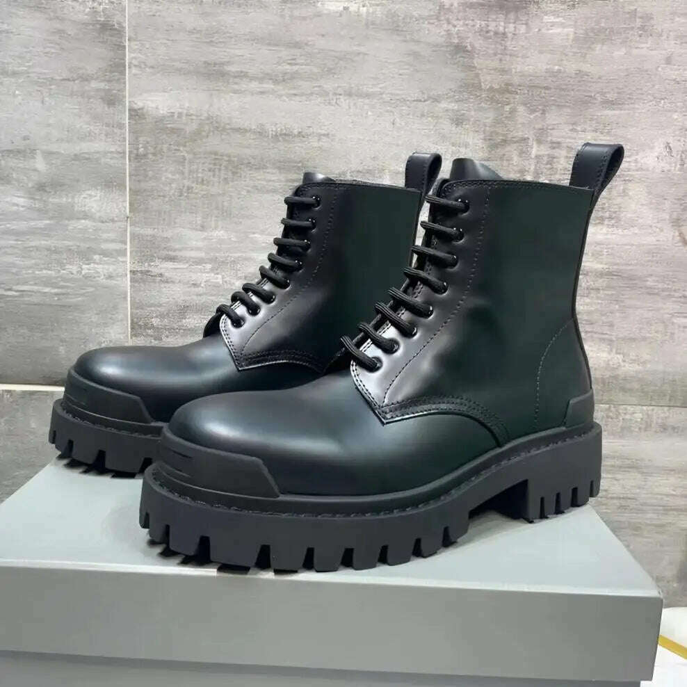 KIMLUD, Big Toe Jumbo Boots Genuine Leather Designer Ankle Tooling Botas Luxury Desert Chunky Booties Men 45, KIMLUD Womens Clothes