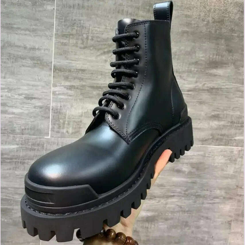 KIMLUD, Big Toe Jumbo Boots Genuine Leather Designer Ankle Tooling Botas Luxury Desert Chunky Booties Men 45, KIMLUD Womens Clothes