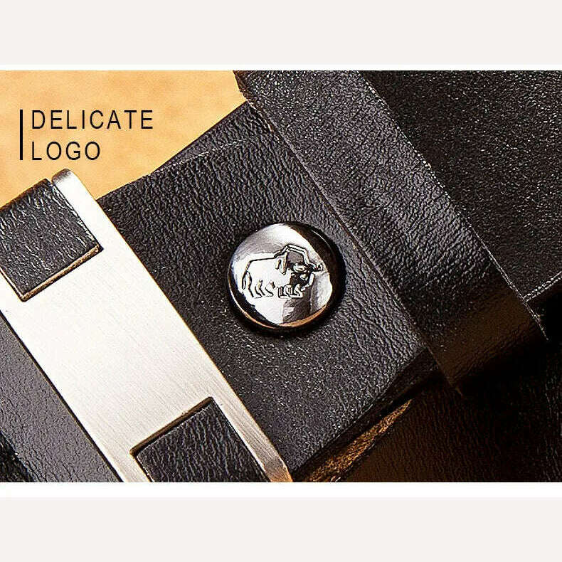 BISON DENIM Men Belt High Quality Genuine Leather Belts For Men Luxury Brand Vintage Pin Buckle Strap For Jeans Free Shipping - KIMLUD