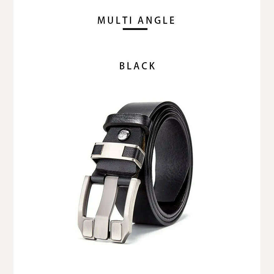 BISON DENIM Men Belt High Quality Genuine Leather Belts For Men Luxury Brand Vintage Pin Buckle Strap For Jeans Free Shipping - KIMLUD