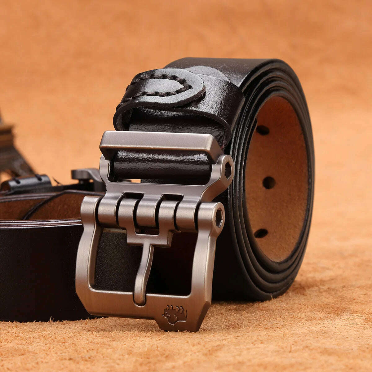 BISON DENIM Men Belts Vintage Pin Buckle Belt Casual Genuine Leather High Quality Belts For Men Business Leather Strap for Jeans - KIMLUD