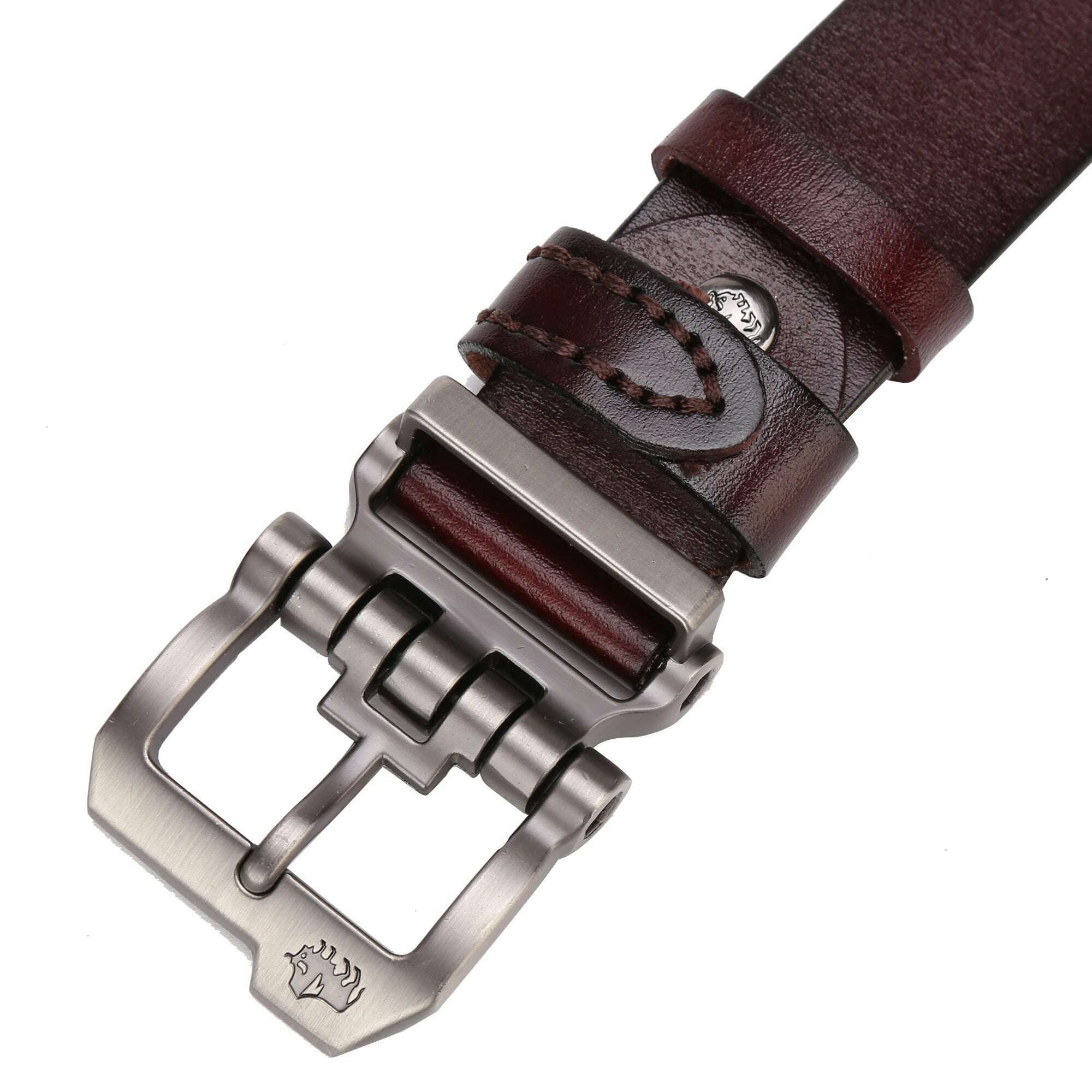 BISON DENIM Men Belts Vintage Pin Buckle Belt Casual Genuine Leather High Quality Belts For Men Business Leather Strap for Jeans - KIMLUD