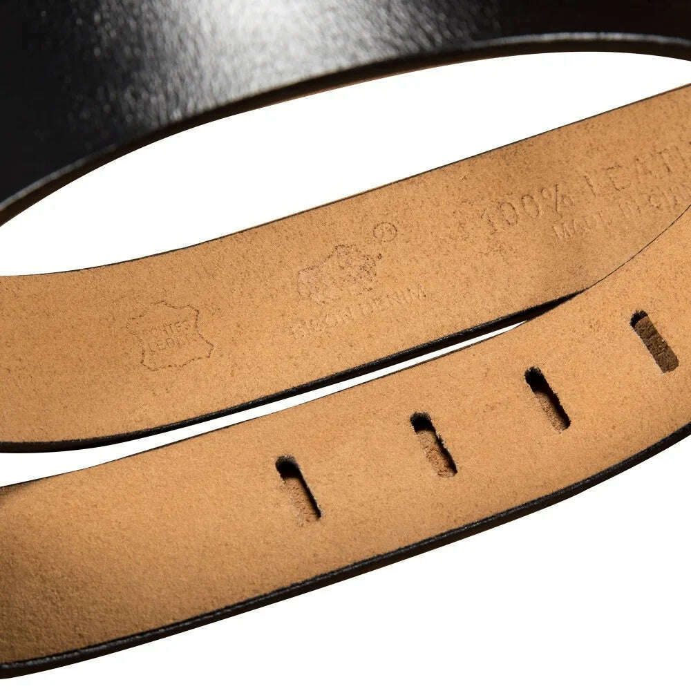 KIMLUD, BISON DENIM Men's Jeans Belts Pin Buckle Cowhide Genuine Leather Belts Vintage Brand Waistband Strap Belt For Men Male N71350, KIMLUD Women's Clothes