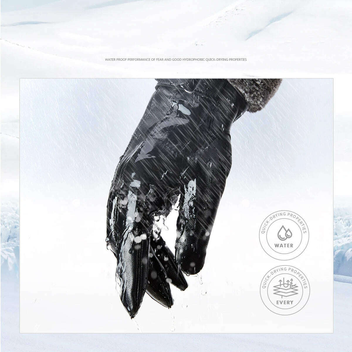 KIMLUD, BISON DENIM Winter Men's Gloves Sheepskin Genuine Leather Mittens Touch Screen Motorcycle Driving Riding Gloves For Men Women, KIMLUD Womens Clothes