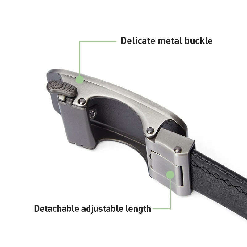 BISONDENIM Mens Business Style Belt Black Strap Male Waistband Automatic Buckle Belts For Men Top Quality Girdle Belts For Jeans - KIMLUD
