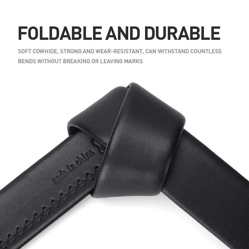BISONDENIM Mens Business Style Belt Black Strap Male Waistband Automatic Buckle Belts For Men Top Quality Girdle Belts For Jeans - KIMLUD