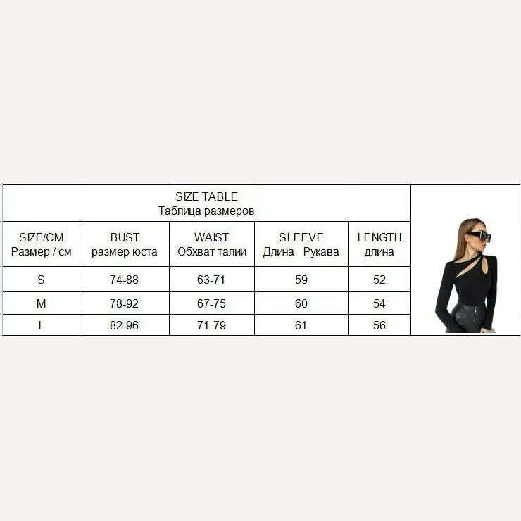 Black Crop Top Long Sleeve Top White T Shirts Women Sexy Hollow Out T-Shirts Spring Autumn Clothes Streetwear Basic Tees - KIMLUD