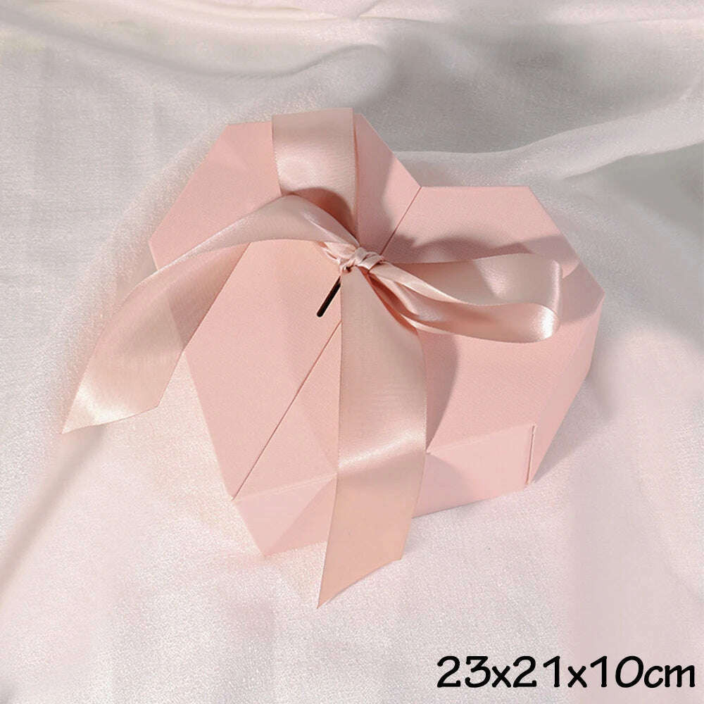 KIMLUD, Black Red Heart Shaped Gifts Box With Bows Valentines Day Presents Packaing Boxes Anniversary Surprise Gifts Wedding Decorations, pink heart, KIMLUD Women's Clothes