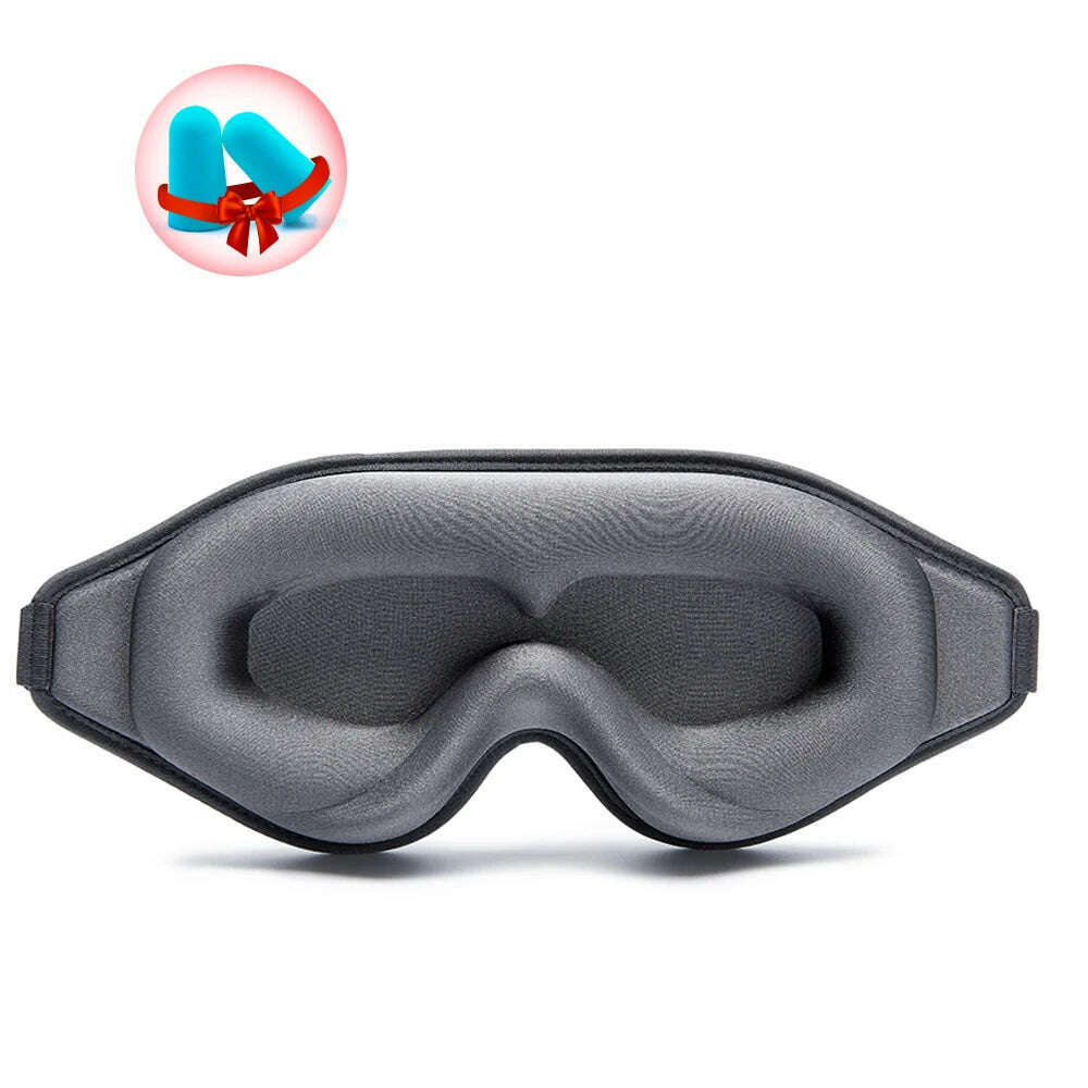 KIMLUD, Blackout 3D Sleep Mask Memory Foam Eye Shade Breathable Eye Patch Travel Smooth Slaapmasker Relax Sleeping Aid Women Men, 1pc Gray, KIMLUD Womens Clothes