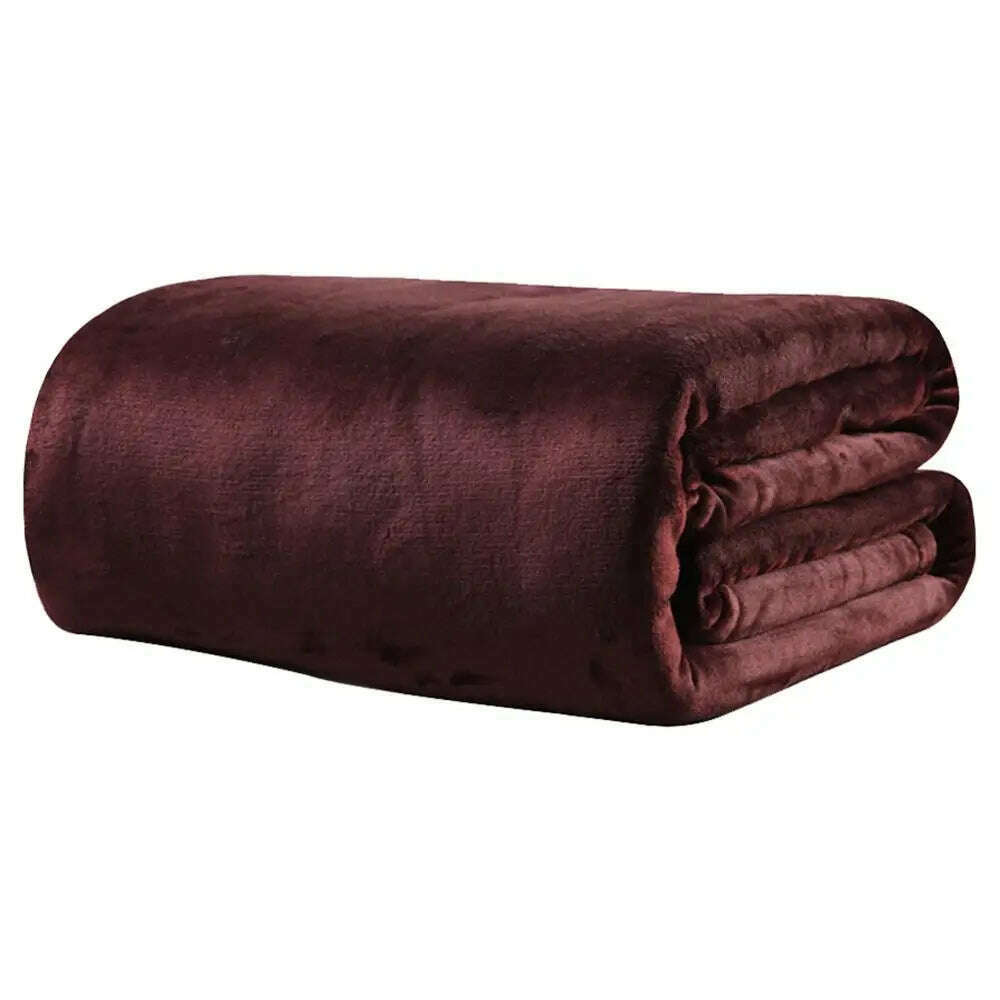 KIMLUD, Blanket Soft Warm Coral Fleece Blanket Winter Sheet Bedspread Sofa Plaid Light Thin Breathable Fleece Blanket, Chocolate / 70x100cm / China, KIMLUD Womens Clothes