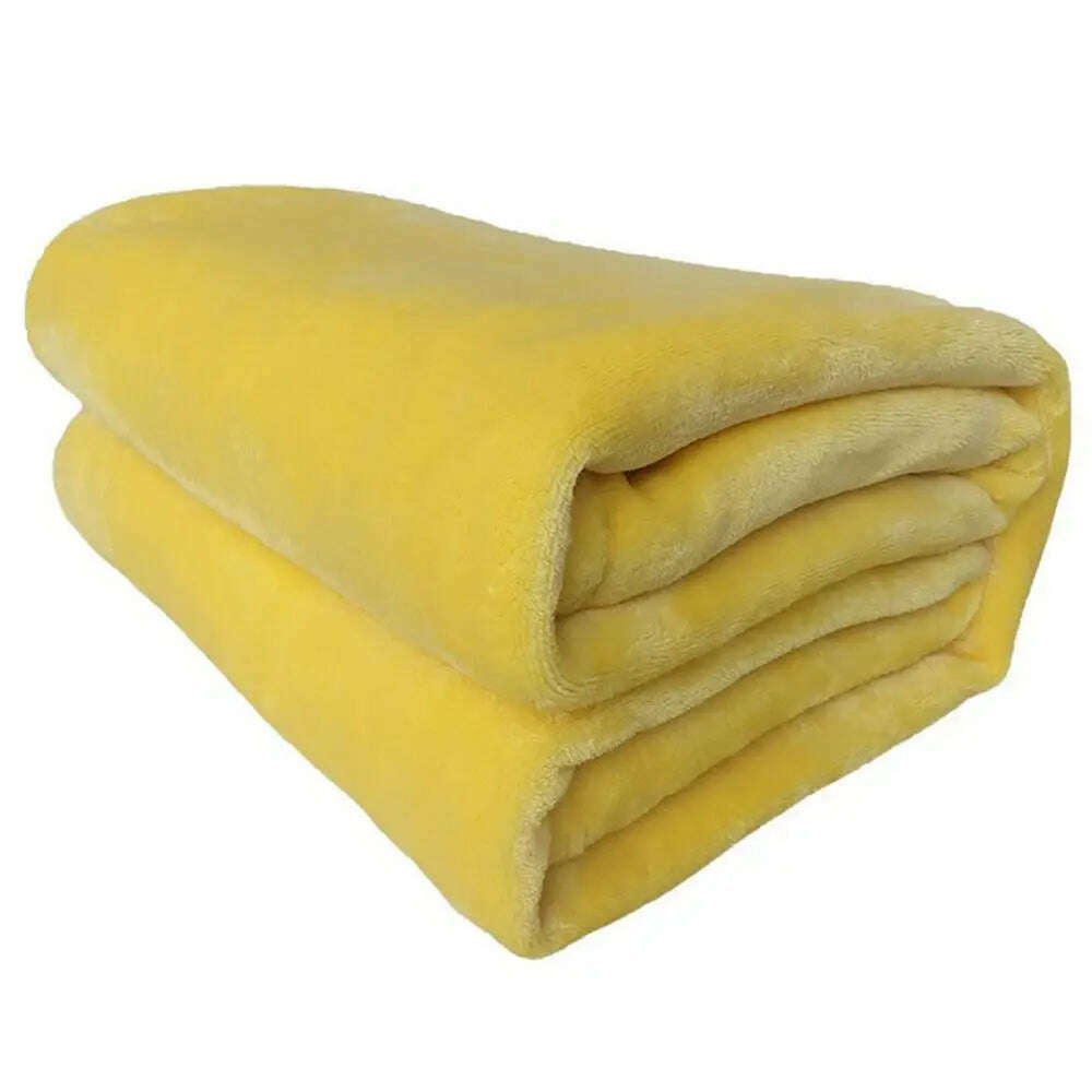 KIMLUD, Blanket Soft Warm Coral Fleece Blanket Winter Sheet Bedspread Sofa Plaid Light Thin Breathable Fleece Blanket, Yellow / 70x100cm / China, KIMLUD Womens Clothes