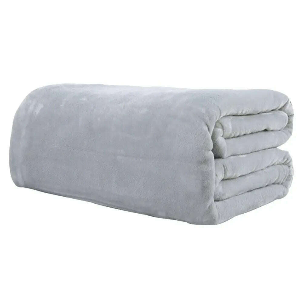 KIMLUD, Blanket Soft Warm Coral Fleece Blanket Winter Sheet Bedspread Sofa Plaid Light Thin Breathable Fleece Blanket, Gray / 70x100cm / China, KIMLUD Womens Clothes