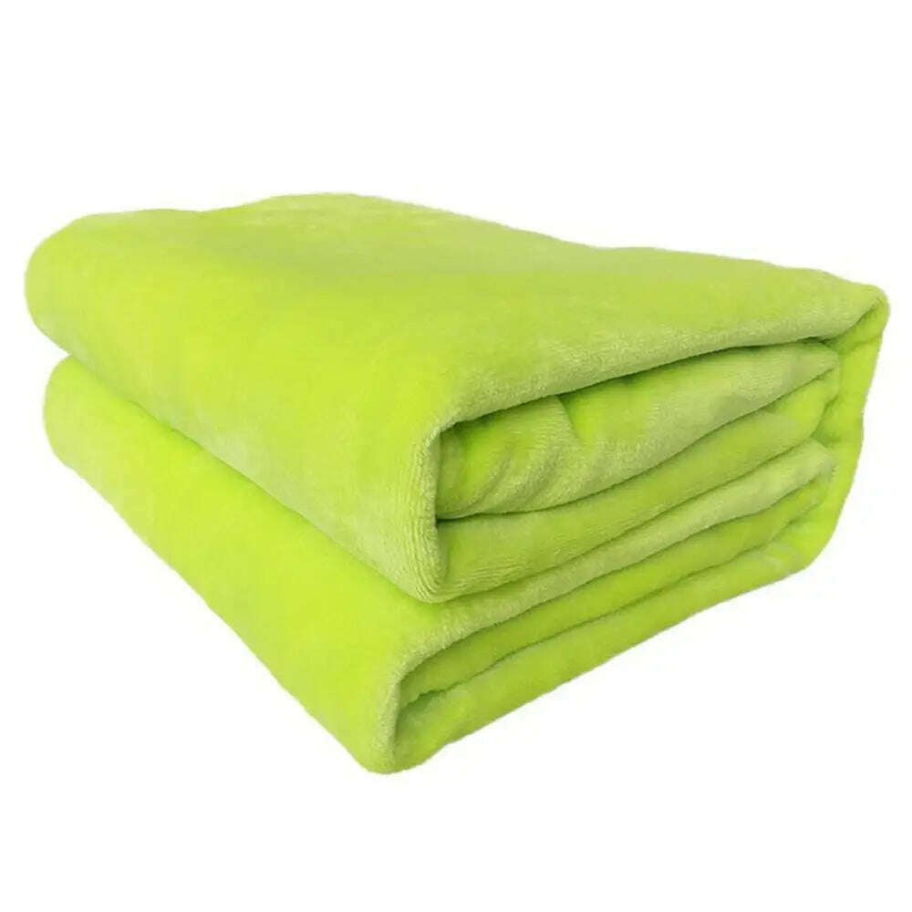 KIMLUD, Blanket Soft Warm Coral Fleece Blanket Winter Sheet Bedspread Sofa Plaid Light Thin Breathable Fleece Blanket, Green / 70x100cm / China, KIMLUD Womens Clothes