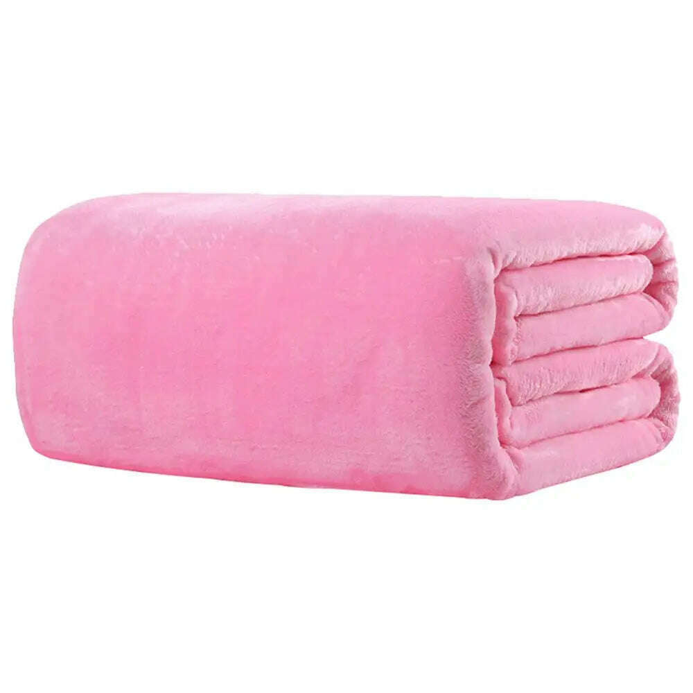KIMLUD, Blanket Soft Warm Coral Fleece Blanket Winter Sheet Bedspread Sofa Plaid Light Thin Breathable Fleece Blanket, Pink / 70x100cm / China, KIMLUD Womens Clothes