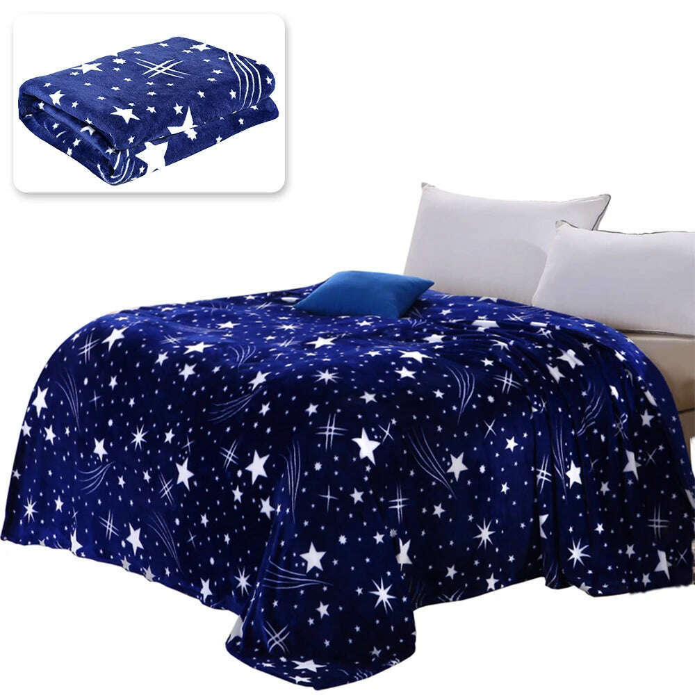 KIMLUD, Blanket Super Soft Warm Solid Warm Micro Plush Fleece Star Blanket Throw Rug Sofa Bedding 2020, KIMLUD Women's Clothes