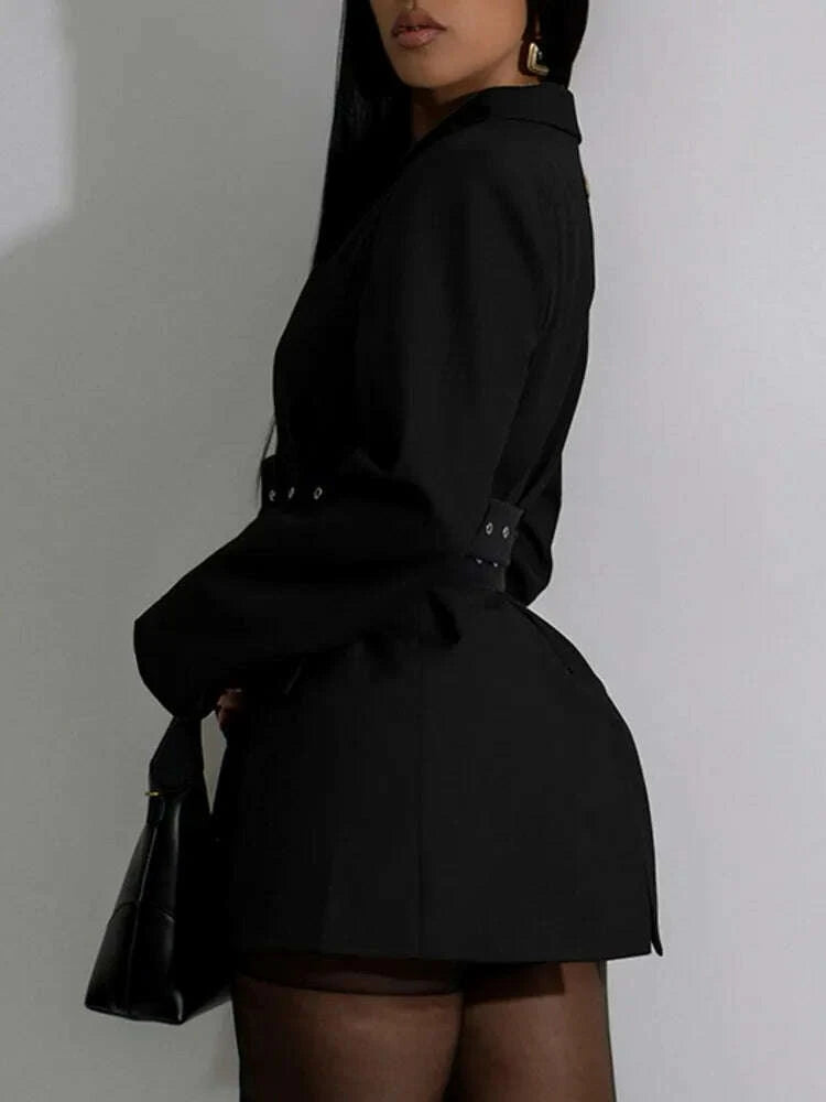 Blazer Coat - Lapel Blazer - Oversized Silhouette | KIMLUD