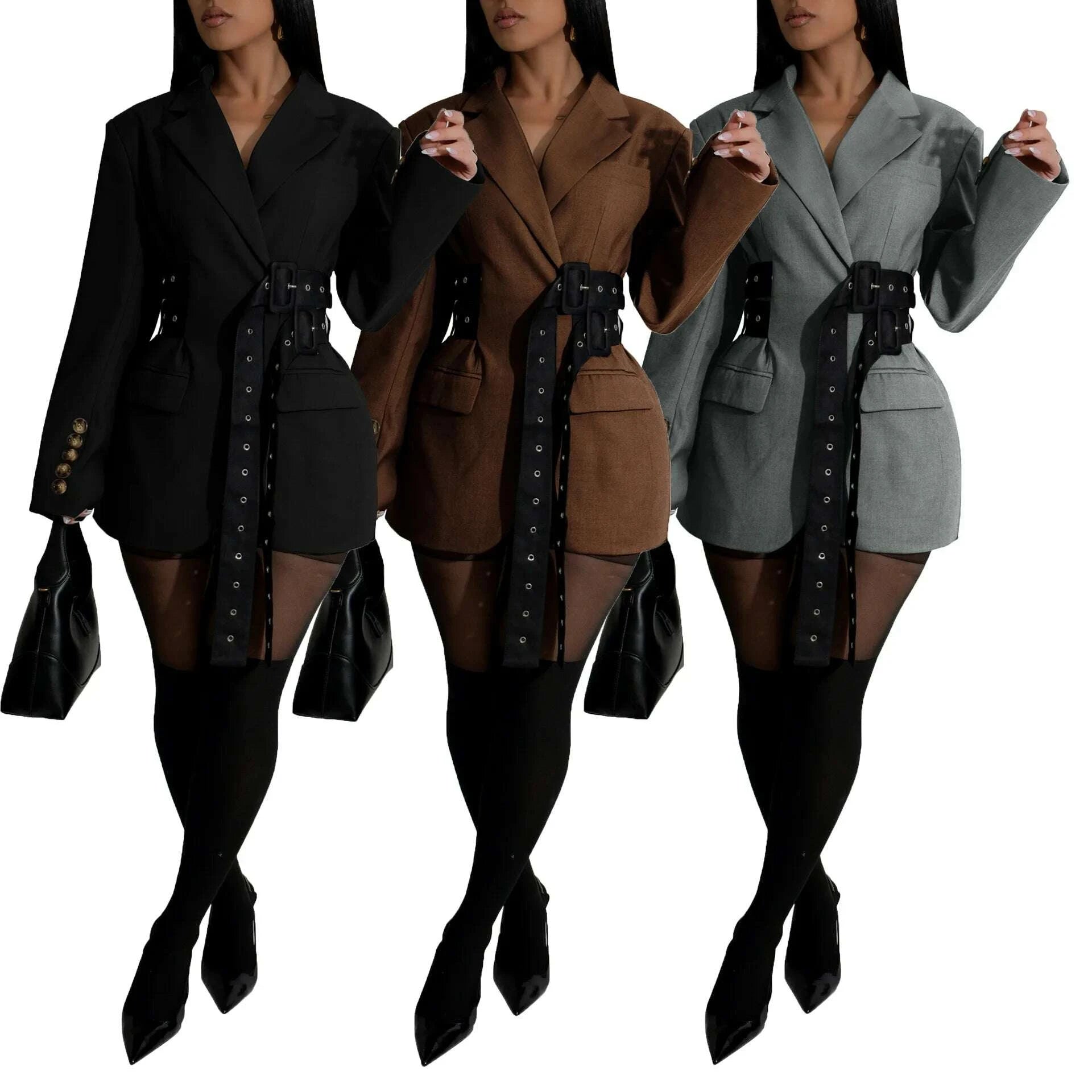Blazer Coat - Lapel Blazer - Oversized Silhouette | KIMLUD