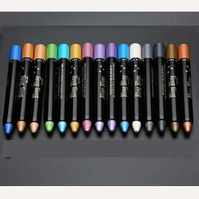 KIMLUD, Bling Eye Makeup Color Pearlescent Pen Highlight Stick Rotating Eye Shadow Pen Matte Silkworm Pen 16 Colors Optional, KIMLUD Women's Clothes