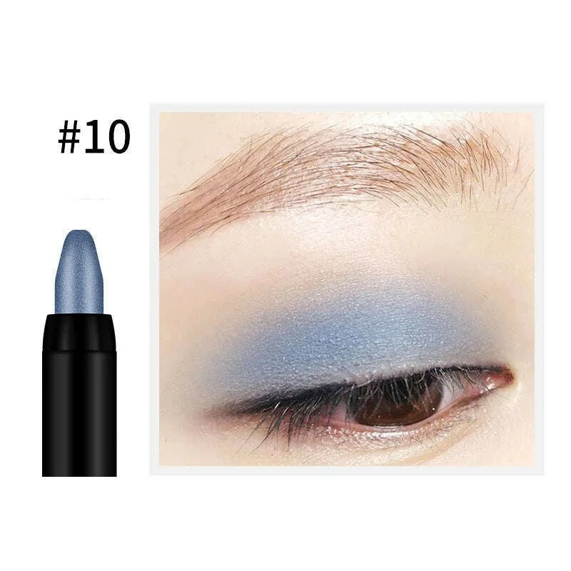 KIMLUD, Bling Eye Makeup Color Pearlescent Pen Highlight Stick Rotating Eye Shadow Pen Matte Silkworm Pen 16 Colors Optional, sky blue, KIMLUD Womens Clothes