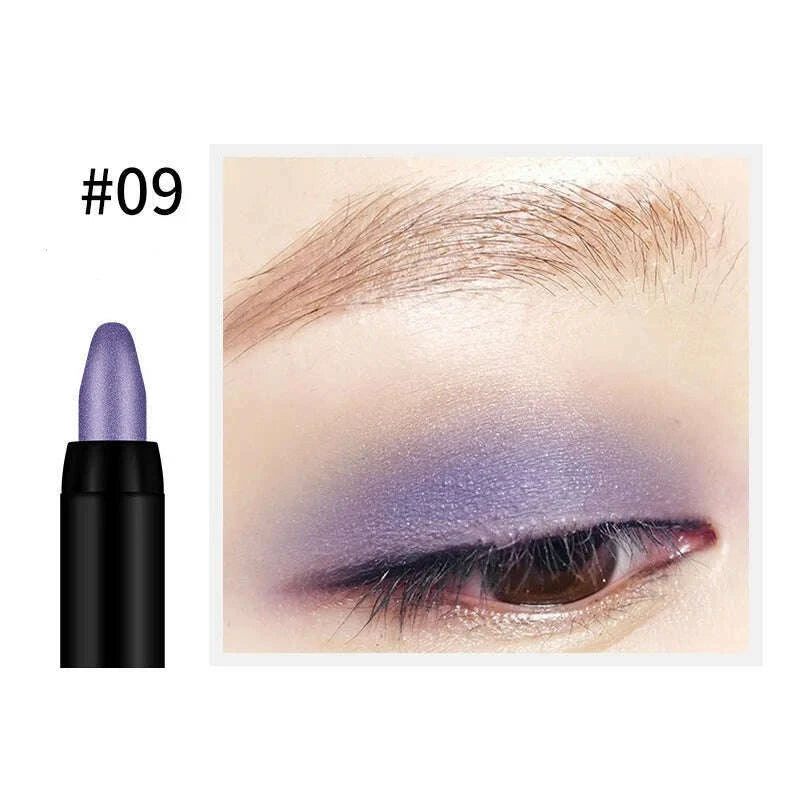 KIMLUD, Bling Eye Makeup Color Pearlescent Pen Highlight Stick Rotating Eye Shadow Pen Matte Silkworm Pen 16 Colors Optional, Violets, KIMLUD Womens Clothes