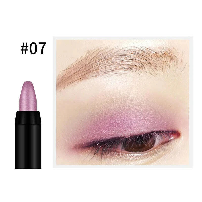 KIMLUD, Bling Eye Makeup Color Pearlescent Pen Highlight Stick Rotating Eye Shadow Pen Matte Silkworm Pen 16 Colors Optional, rose pink, KIMLUD Womens Clothes