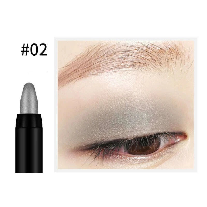 KIMLUD, Bling Eye Makeup Color Pearlescent Pen Highlight Stick Rotating Eye Shadow Pen Matte Silkworm Pen 16 Colors Optional, colorful gray, KIMLUD Women's Clothes