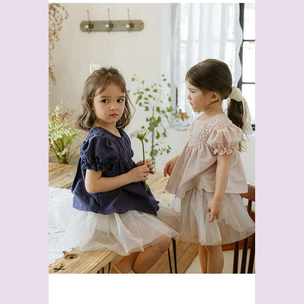 KIMLUD, Blouses Summer Korea Girls Children Clothing Sweet Lovely Cotton Puff Sleeve Short Sleeved Shirt 2024 Simple Fashion, KIMLUD Womens Clothes