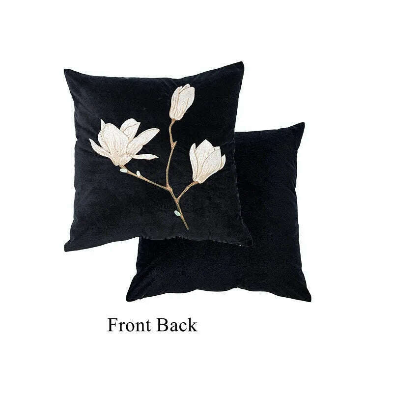 Blue White Porcelain Floral Throw Pillow Covers Vintage Chinoiserie Decorative Pillowcase Square Cushion for Couch Bed Room 45cm, 45x45cm(18 Inch) / As Picture 3, KIMLUD Women's Clothes