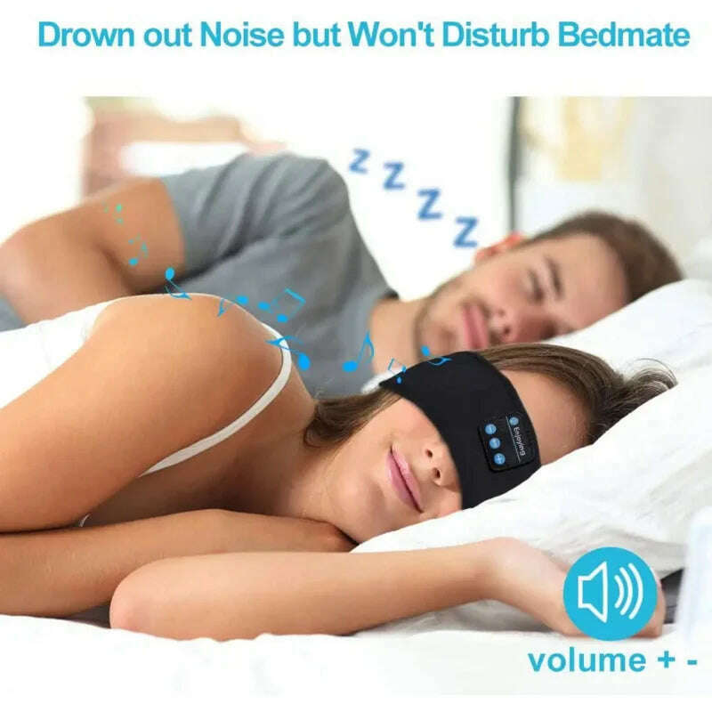 KIMLUD, Bluetooth Sleeping Headphones Sports Headband Thin Soft Elastic Comfortable Wireless Music Earphones Eye Mask for Side Sleeper, KIMLUD Womens Clothes