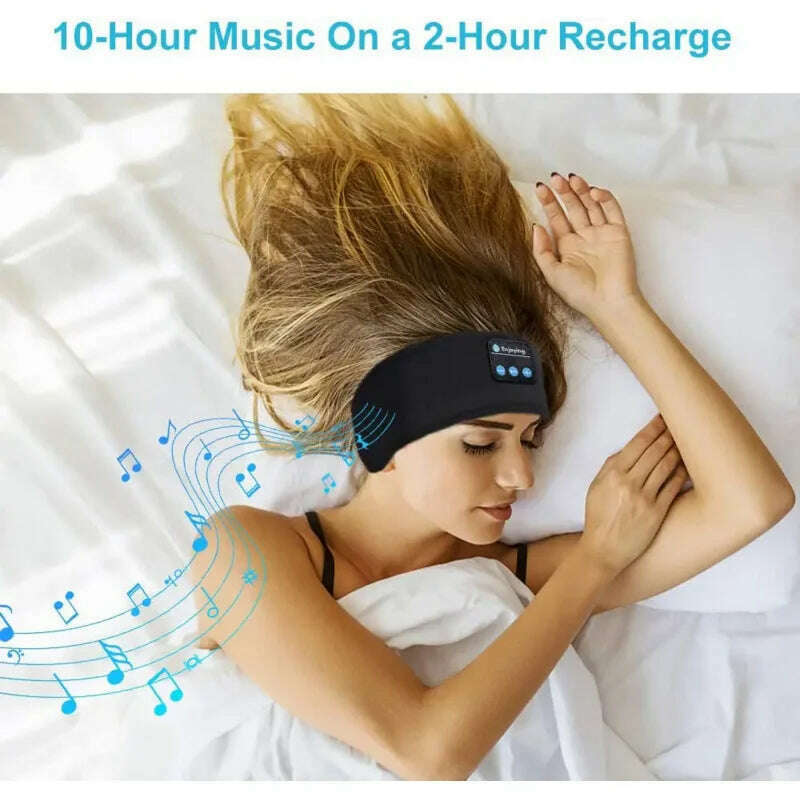 KIMLUD, Bluetooth Sleeping Headphones Sports Headband Thin Soft Elastic Comfortable Wireless Music Earphones Eye Mask for Side Sleeper, KIMLUD Womens Clothes