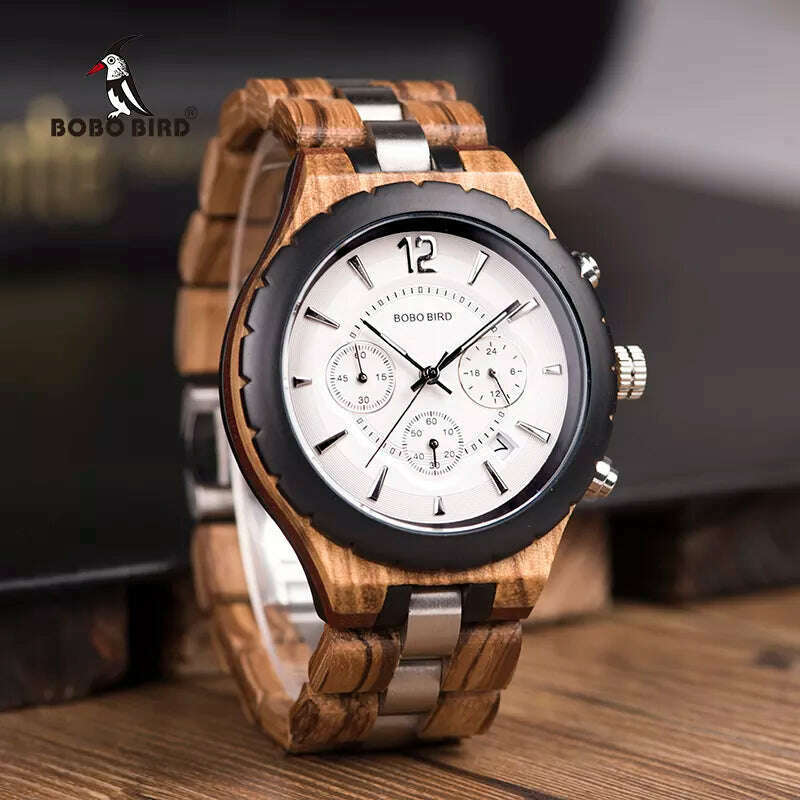 KIMLUD, BOBO BIRD Men Watch Wood Luxury Stylish Watches Timepieces Chronograph Military Quartz Great Men's Gift relogio masculino W-R22, KIMLUD Women's Clothes