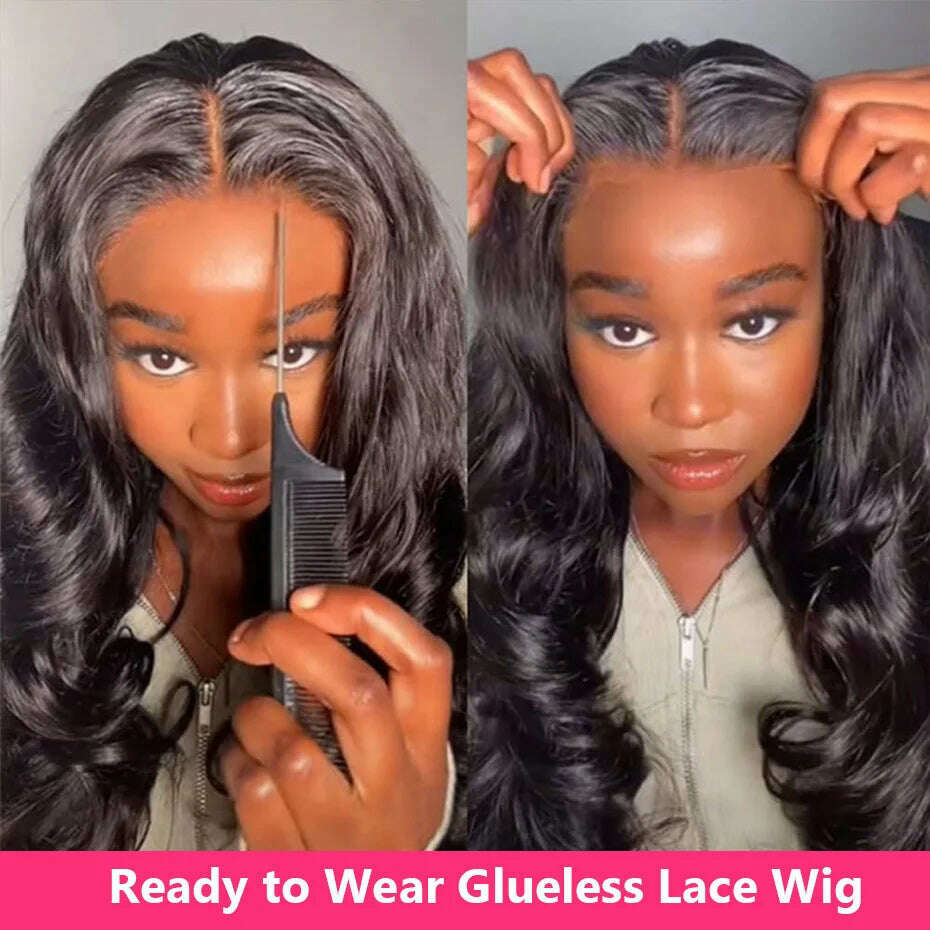 KIMLUD, Body Wave 13x4 HD Lace Frontal Wig Wear And Go Glueless Human Hair Wigs For Women 13x6 Lace Front Human Hair Wig Pre plucked, KIMLUD Womens Clothes